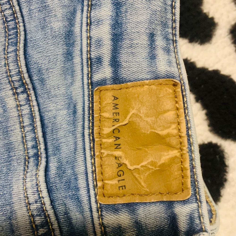 American Eagle Next level Stretch Blue Jean Shorts Vintage Distressed